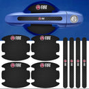 Kit 8 Peças Adesivo Protetor Maçaneta de Porta Efeito Fibra de Carbono Carro Anti Arranhões