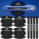 Kit 8 Peças Adesivo Protetor Maçaneta de Porta Efeito Fibra de Carbono Carro Anti Arranhões