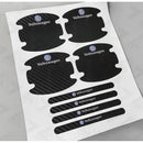Kit 8 Peças Adesivo Protetor Maçaneta de Porta Efeito Fibra de Carbono Carro Anti Arranhões