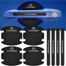 Kit 8 Peças Adesivo Protetor Maçaneta de Porta Efeito Fibra de Carbono Carro Anti Arranhões