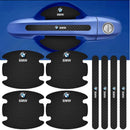Kit 8 Peças Adesivo Protetor Maçaneta de Porta Efeito Fibra de Carbono Carro Anti Arranhões