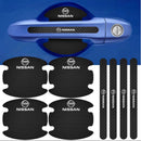 Kit 8 Peças Adesivo Protetor Maçaneta de Porta Efeito Fibra de Carbono Carro Anti Arranhões