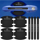 Kit 8 Peças Adesivo Protetor Maçaneta de Porta Efeito Fibra de Carbono Carro Anti Arranhões