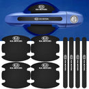 Kit 8 Peças Adesivo Protetor Maçaneta de Porta Efeito Fibra de Carbono Carro Anti Arranhões