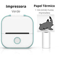 Mini Impressora Térmica Portátil Bluetooth + 1 Rolo Grátis.