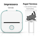Mini Impressora Térmica Portátil Bluetooth + 1 Rolo Grátis.