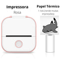 Mini Impressora Térmica Portátil Bluetooth + 1 Rolo Grátis.