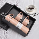 Kit Garrafa Térmica 500ml com 3 Xícaras de Vácuo Isolado de Aço Inoxidável