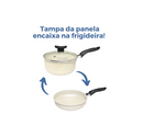 Jogo de Panelas 10 Peças Antiaderente com Tampa de Vidro