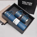 Kit Garrafa Térmica 500ml com 3 Xícaras de Vácuo Isolado de Aço Inoxidável