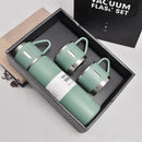 Kit Garrafa Térmica 500ml com 3 Xícaras de Vácuo Isolado de Aço Inoxidável